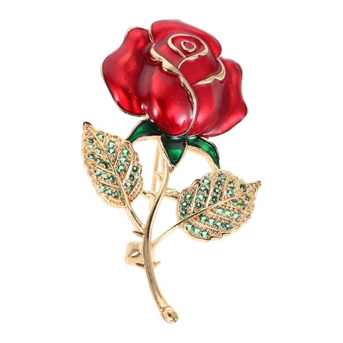 SHERCHPRY Strassbrosche Rosenblüten-design Für Damen Mit Funkelnden Strasssteinen Besetzt Stilvolle Schmuckbrosche Für Formelle Anlässe Und Hochzeiten von SHERCHPRY