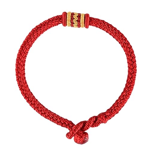 SHERCHPRY Rotes Fadenarmband Handgefertigt Geflochtenes Unisex Schmuckstück mit Knotenverschluss Modisches Armband und Fußkettchen für Damen und Herren Symbolisches Glücksarmband von SHERCHPRY