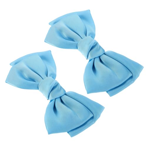 SHERCHPRY Satin Schleifen Schuhclips Abnehmbar Einfarbig Vielseitig Geeignet für Pumps Flache Schuhe Taschen und Haaraccessoires Elegante Schleifen-dekoration für Hochzeit und Party Blau von SHERCHPRY
