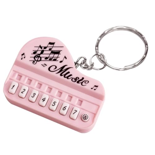 SHERCHPRY Schlüsselanhänger Mit Elektronischer Tastatur Mini-Tastatur-schlüsselanhänger Mini-Keyboard-Klavier Mini-Klavier Kleine Miniatur Kind Plastik Rosa Tasteninstrument von SHERCHPRY