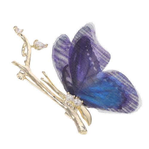 SHERCHPRY Schmetterling-Brosche aus Organza mit Funkelnden Strasssteinen Dekorative Bling-Brosche für Brautjungfern Hochzeiten Kleider Schals und Festliche Anlässe von SHERCHPRY