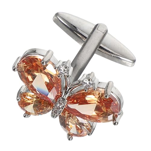 SHERCHPRY Manschettenknöpfe Mit Schmetterlingsverschluss Für Smokinghemden Zirkonia-verzierungen Klassischer Französischer Stil Für Herren Und Damen Geeignet Für Formelle Anlässe Und von SHERCHPRY