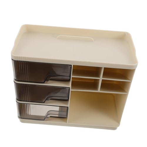 SHERCHPRY Schminkbox Mit Schubladen Für Kosmetik Und Hautpflege Staubdichte Aufbewahrungsbox Make-up-organizer Für Schreibtisch Oder Frisiertisch Platzsparend Und Stilvoll von SHERCHPRY