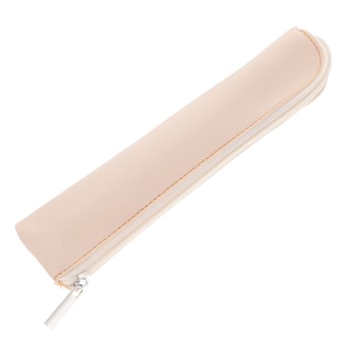 SHERCHPRY Schreibwarentasche Flaches Federmäppchen kleine Taschen für die Handtasche dünnes Federmäppchen Bleistiftbeutel klein Süßes Federmäppchen für Damen PU-Leder Beige von SHERCHPRY