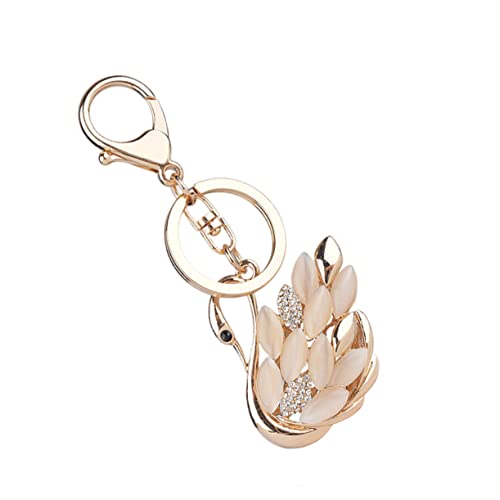 SHERCHPRY Einzigartiges Design Schwan Schlüsselanhänger Strass Eleganter Schlüsselhalter Für Taschendekoration von SHERCHPRY