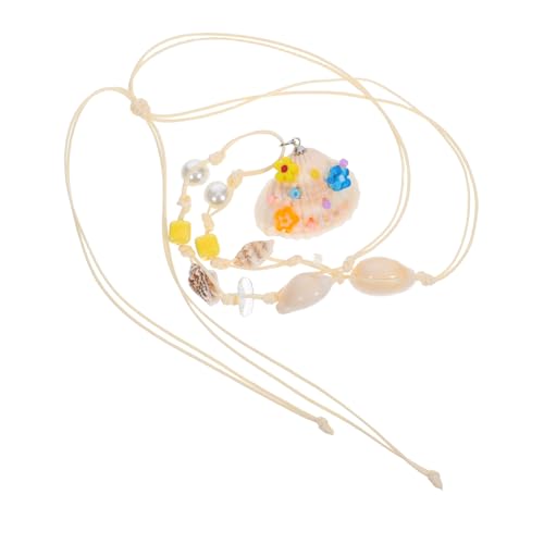 SHERCHPRY Shell Muschel Halskette Damen mit Conch Anhänger Wachsbeschnürte Kette Kettenlänge Schlüsselbein Strand Schmuck für Sommerurlaub Boho Meerjungfrau Geschenk von SHERCHPRY