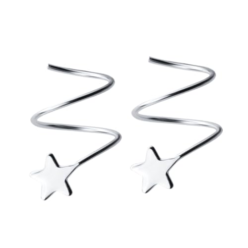 SHERCHPRY Silber Stern Ohrstecker Hypoallergen Langlebig und Elegant Modisch für Damen Angenehm zu Tragen für Party Hochzeit Alltag Silberne Ohrstecker von SHERCHPRY