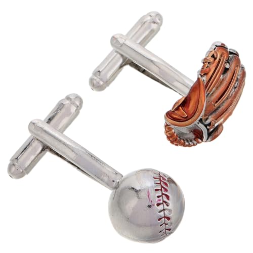 SHERCHPRY Silberne Baseball Handschuh Manschettenknöpfe Herren Vintage Sportliches Design Hochzeitsdeko Kleine Schmuckverzierung Für Anzug Hemd von SHERCHPRY