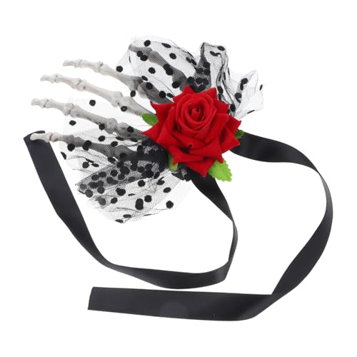 SHERCHPRY Haarschleife Aus Spitze Mit Rosen Haarspangen in Hexenhandform Und Skeletthandform Für Halloween Gothic Haarschmuck Für Mädchen SHERCHPRY Haarschleife Aus Spitze Mit Rosen Haarspangen in Hexenhandform Und Skeletthandform Für Halloween Gothic Haarschmuck Für Mädchen von SHERCHPRY