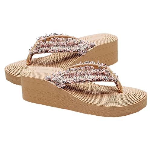 SHERCHPRY Sommer Sandalen Damen Wedges Keilabsatz Rutschfest Bequeme Strand Schuhe für Alltag und Party Atmungsaktiv Weiches Material Modisch und Vielseitig von SHERCHPRY