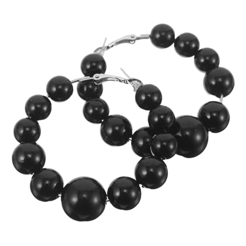 SHERCHPRY Runde Perlencreolen Aus Kunststoff Für Damen Kreisohrringe Mit Kunstperlen Als Modisches Accessoire Für Lässige Outfits Und Formelle Anlässe von SHERCHPRY