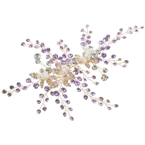 SHERCHPRY Stirnband Hochzeit Braut Kopfschmuck Perle Strass Haarschmuck blätter haarreif hair toppers for women Kopfbedeckung für Frauen Haarschmuck für die Braut Kleid Haare hoch Zubehör von SHERCHPRY