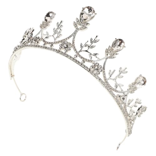 SHERCHPRY Strass Tiara Krone Damen Hochzeit Braut Haarschmuck Vielseitig für Party Festzug Abschlussball Cake Topper und Blumenstrauß Dekoration Silber von SHERCHPRY