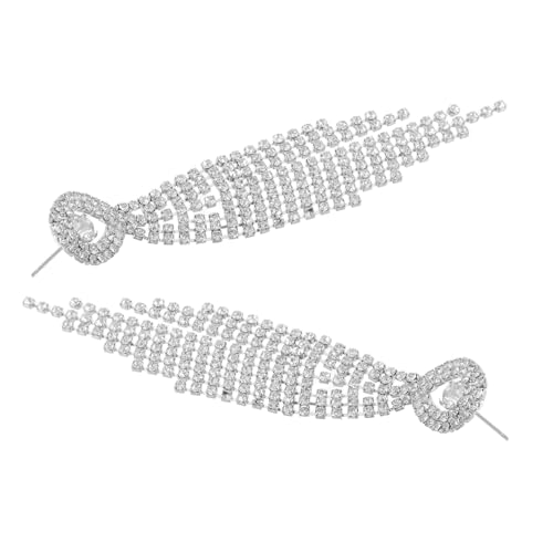 SHERCHPRY Strass-ohrringe Mit Hängendem Quasten-design Für Damen Glitzer-tropfenohrringe Für Formelle Anlässe Und Hochzeiten Stilvolle Statement-schmuck Für Abendoutfits von SHERCHPRY