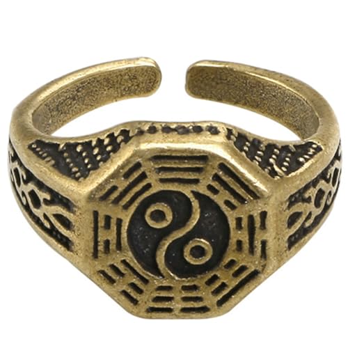 SHERCHPRY Chinesischer Ring Verstellbarer Offener Ring Für Herren Und Damen Mit Trendigem Schmuckdesign Geeignet Für Verschiedene Anlässe von SHERCHPRY