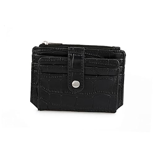 SHERCHPRY Geldbeutel Schwarze Tragbare Tasche Kleine Karten Brieftasche Für Damen Und Herren Mit Druckknopf-Schutz Für Wertsachen Und Kleinigkeiten von SHERCHPRY