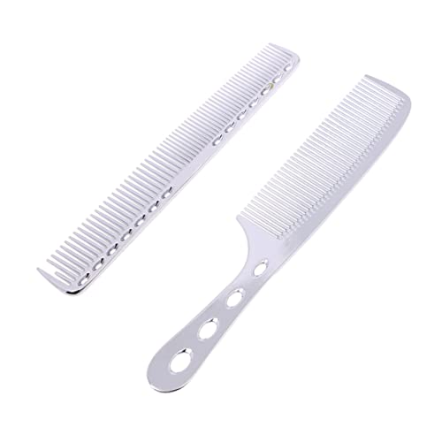 SHERCHPRY Teiliges Aluminium Friseurkamm Set Rostfrei Halbe und Zähne Langlebig Schnelltrocknend für Präzises Haarstyling und Entwirren Geeignet für Damen und Herren im Salongebrauch von SHERCHPRY