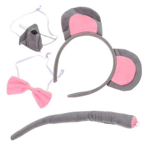 SHERCHPRY Tier Stirnband Chinchilla Ohr Kopfschmuck Kostüm Set Für Halloween Party Dress-up von SHERCHPRY