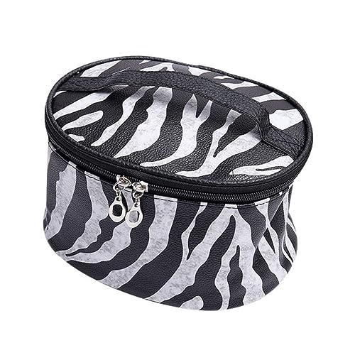 SHERCHPRY Toiletry Bag Zebra Muster Wasserabweisend Stehend PU Kosmetiktasche Reise Schminktasche Tragbar Für Damen Urlaub Business Camping von SHERCHPRY
