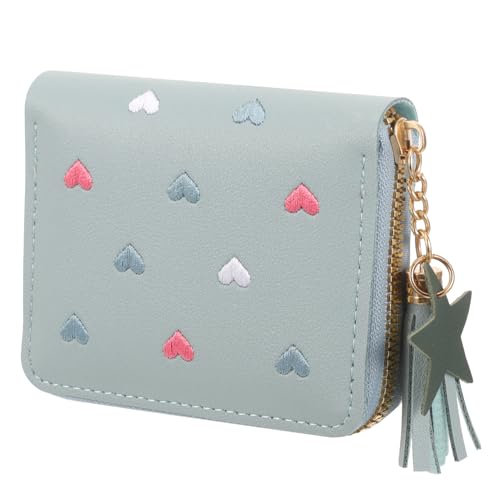 SHERCHPRY Tragbare Brieftasche Tragbare Geldbörse Für Frauen Kleine Weiche Brieftasche Geldbörse Geldbeutel Handtaschen Für Frauen Kompakte Damen- Münzbeutel Pu Sky-Blue von SHERCHPRY