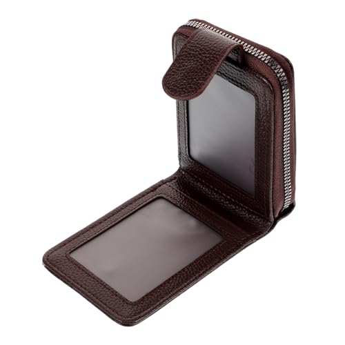 SHERCHPRY Tragbares Damen Kartenetui Hochwertigem PU Multifunktionale Geldbörse für Kreditkarten Ausweise und Münzen Elegantem Kaffee Einfach zu Reinigen für Unterwegs von SHERCHPRY