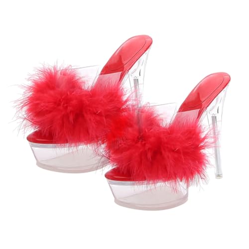 SHERCHPRY Transparente Plateau Sandalen Damen High Heels mit Rutsch Sohle Leichter Komfort und Modisches Design Pumps für Hochzeit und Besondere Anlässe von SHERCHPRY