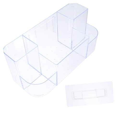 SHERCHPRY Transparenter Kosmetik-organizer Mit Mehrere Gittern Toilettenbehälter Für Badezimmer Wandmontierte Kosmetikkoffer Aufbewahrungsbox Für Seife Duschgel Parfümflaschen von SHERCHPRY