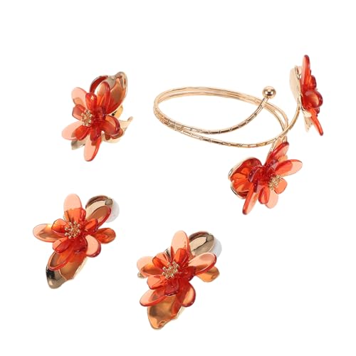 SHERCHPRY Tropfenöl-blumenohrringe Für Hochzeit Und Abschlussball Geburtstagsgeschenk Originelle Ohrringe Schmuck Für Frauen Blumenarmreif Halloween-schmuck Kreative Ohrringe Blumenring von SHERCHPRY