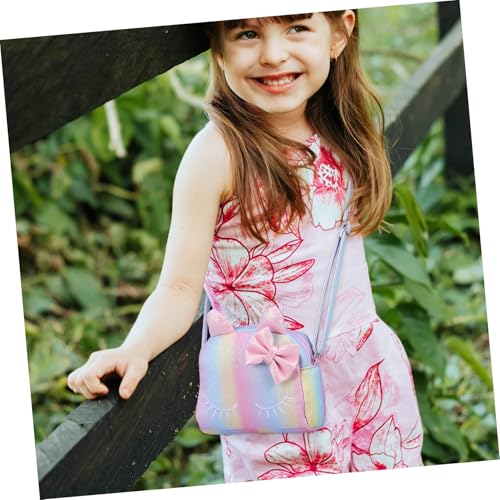SHERCHPRY Umhängetasche Katze PU Material Verstellbarer Schulterriemen Leichte Robuste Crossbody Geldbörse für Mädchen Teens Münzbeutel Süßes Portemonnaie Pastell von SHERCHPRY