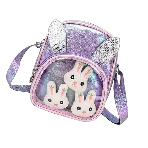 SHERCHPRY Schultertaschen Mädchen-geldbörse Tasche Im Cartoon-Kaninchen-Design Mini-umhängetasche Geldbörsen Für Mädchen Einzel Einkaufstasche Pu-Leder Kind Violett Draussen Handtasche von SHERCHPRY