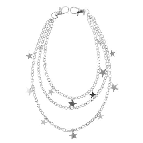 SHERCHPRY Unisex Multi Layer Metallgürtel für Jeans Trendige Hose Dekorationskette für Männer und Frauen Robuste Punk Accessoires für Lässige Outfits von SHERCHPRY