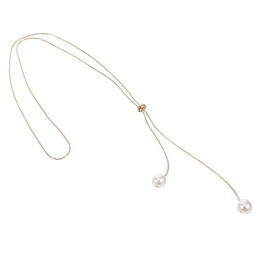 SHERCHPRY Verstellbare Damen Halskette mit Perlenanhänger Schlichte Schmuckkette Modisches Hautfreundliches Accessoire für Alltag Party und von SHERCHPRY