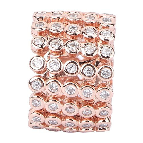 SHERCHPRY Verstellbarer Ring für Damen Stylisches Armband Ring Design mit Funkelnden Strasssteinen in Roségold und Silber für Jede Gelegenheit von SHERCHPRY