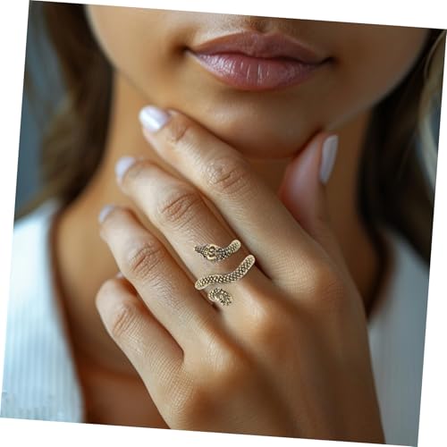 SHERCHPRY Verstellbarer Vintage Schlangenring aus Langlebiger Legierung Offener Gothic Punk Schmuck für Damen und Herren Modisches Statement für Halloween und Alltag von SHERCHPRY