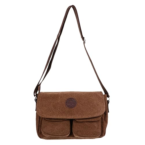 SHERCHPRY Vintage Canvas Umhängetasche für Herren Stilvolle Schultertasche für Reisen Freizeit Alltag Wasserabweisend Praktische Aufbewahrung für Handy Geld Karten von SHERCHPRY