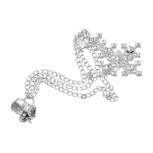 SHERCHPRY Vintage Cross Tassel Brosche mit Strasssteinen Silberfarbene Metallbrosche im Punk-hip-hop-stil Quasten-ketten Anstecknadel für Pullover Anzug Schal und Kleidungsaccessoires von SHERCHPRY