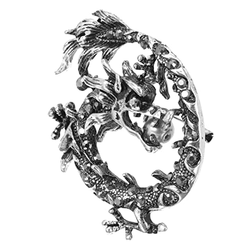 SHERCHPRY Vintage Drachenbrosche Für Männer Chinesischer Stil Anstecknadel Für Kleidung Langlebig Und Sicher Für Besondere Anlässe von SHERCHPRY