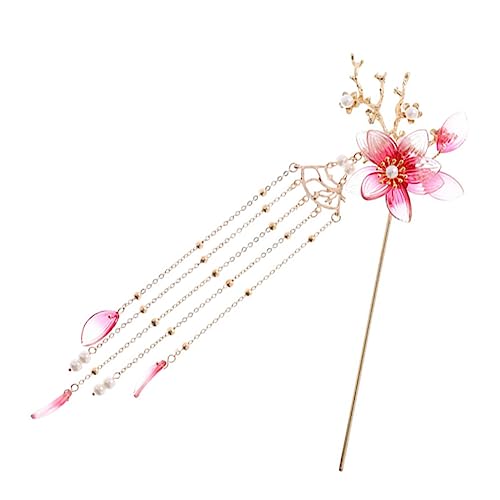 SHERCHPRY Vintage Haarschmuck Haarstäbchen mit Quaste und Jadeblume für Damen Retro Haarstab für Hochzeiten Cosplay und Partys Langes Haar Mitteldickes Dickes Haar Einfach zu Fixieren von SHERCHPRY