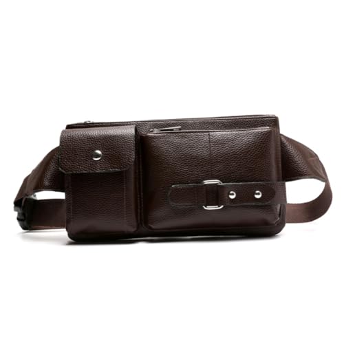 SHERCHPRY Vintage Herren Brusttasche Crossbody Tasche Multifunktionale Umhängetasche und Hüfttasche Braun für Freizeit Reisen Wandern Sport von SHERCHPRY