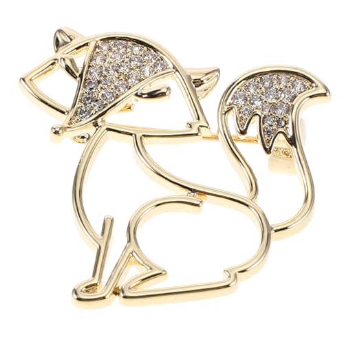 SHERCHPRY Vintage Hollow Fox Brosche Damen Stilvolle Goldfarbene Anstecknadel aus Kupfer mit Strass Modisches Accessoire für Cardigans Schals Jacken und Rucksäcke Funktionaler und Eleganter SHERCHPRY Vintage Hollow Fox Brosche Damen Stilvolle Goldfarbene Anstecknadel aus Kupfer mit Strass Modisches Accessoire für Cardigans Schals Jacken und Rucksäcke Funktionaler und Eleganter von SHERCHPRY