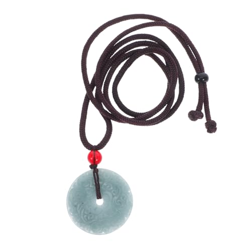 SHERCHPRY Vintage Jade Anhänger Halskette für Damen und Herren Robustes Grünes Jade Schmuckstück Chinesisches Glücks-amulett Natürliche Muster Vielseitig für Geburtstag und Jubiläum von SHERCHPRY