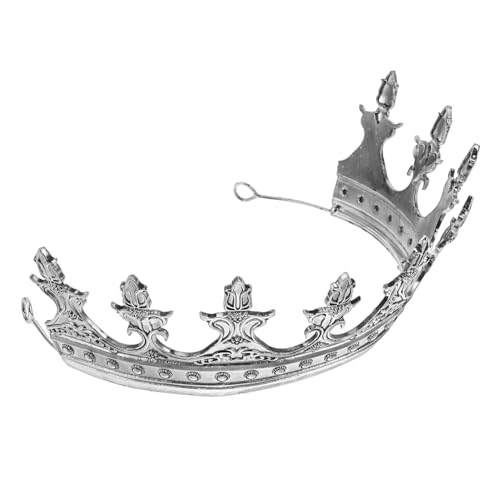 SHERCHPRY Königskrone Mittelalterlich Tiara Diadem Kopfbekleidung Unisex Für Hochzeit Geburtstag Halloween Cosplay Party Supplies von SHERCHPRY