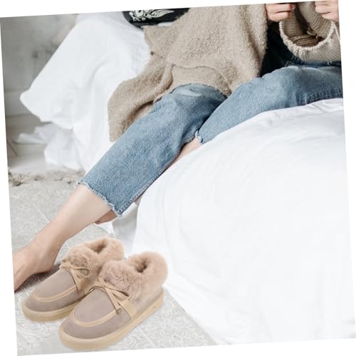 SHERCHPRY Warme Damen Hausschuhe mit Rutschfester Flacher Sohle Atmungsaktiv und Bequem Weiche Winter baumwollschuhe für Zuhause Hautfreundlich und Robust in Khaki von SHERCHPRY