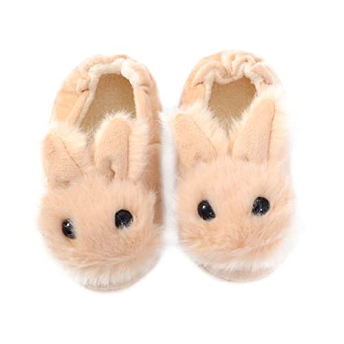 SHERCHPRY Warme Hausschuhe mit Rutschfester Sohle Flauschige Niedliche Hasen Pantoffeln für Herbst und Winter Atmungsaktiv Leicht Innen in Beige von SHERCHPRY