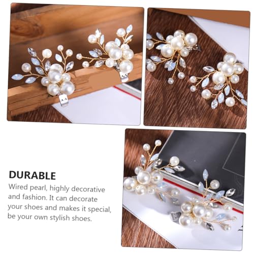 SHERCHPRY Wasserdichte Strass Schuhclips mit Perlen Abnehmbare Dekorative Schuhschnallen für Damen Pumps Elegante Hochzeitsschmuck High Heel Accessoires Handgefertigte Schuhanhänger von SHERCHPRY
