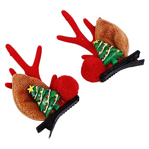 SHERCHPRY Weihnachtliche Haarspangen Geweih Design Niedliche Xmas Haarklammern für Mädchen Festliche Haaraccessoires Alltag Party von SHERCHPRY