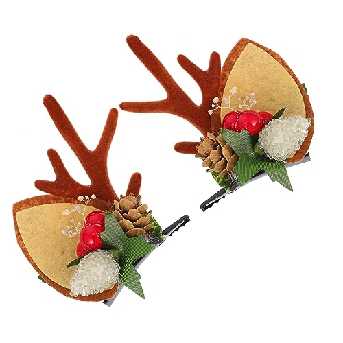 SHERCHPRY Weihnachtliche Mädchen Haarklammern Rentiergeweih Haarspangen Leichtes Langlebiges Material für Festliche Partys Alltag und Karneval von SHERCHPRY