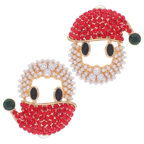 SHERCHPRY Weihnachtsohrringe mit Funkelnden Strasssteinen Santa-design Perlenverziert Farbfest durch Öltropf-technik Modisches Festtags-schmuckaccessoire für Weihnachtsfeiern und Festliche von SHERCHPRY