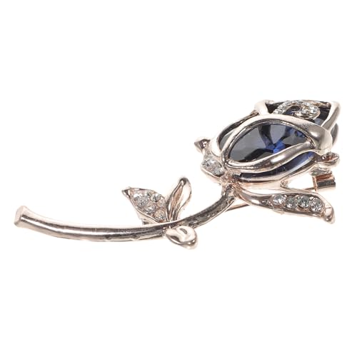 SHERCHPRY Witzige Rosen Brosche mit Strass Kristallklare Glasblume Kleine Dekorative Anstecknadel für Damenkleidung und Taschen Leichter Schmuck Muttertag von SHERCHPRY