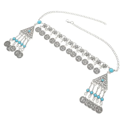 SHERCHPRY alte Kopfbedeckung Stirnband Perlenkette Kettenschmuck für Frauen verknotet retro Westerngürtel für damen Frauen mit westlichem Gürtel Zinklegierung Blau SHERCHPRY alte Kopfbedeckung Stirnband Perlenkette Kettenschmuck für Frauen verknotet retro Westerngürtel für damen Frauen mit westlichem Gürtel Zinklegierung Blau von SHERCHPRY